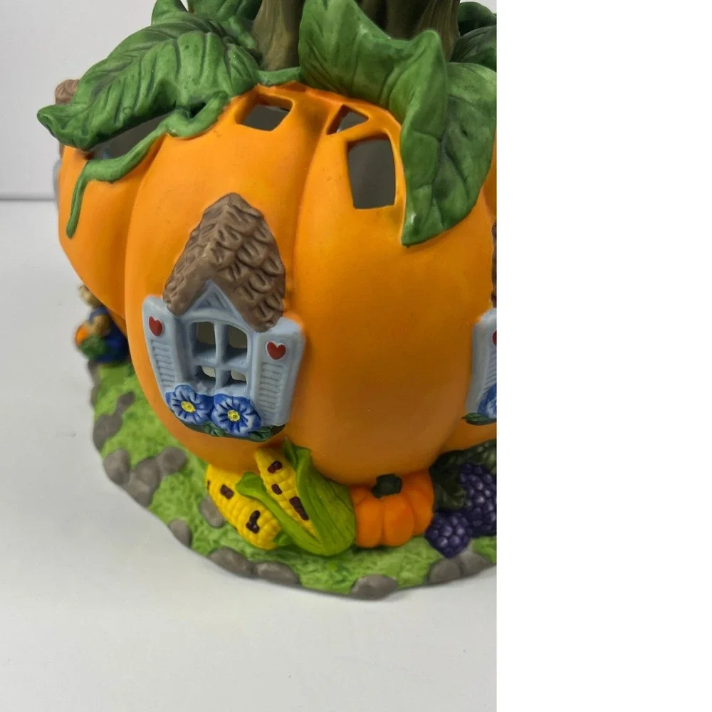 Partylite Pumpkin Tealight House P7316 Halloween Ceramic Candle With Box - Picture 2 of 13